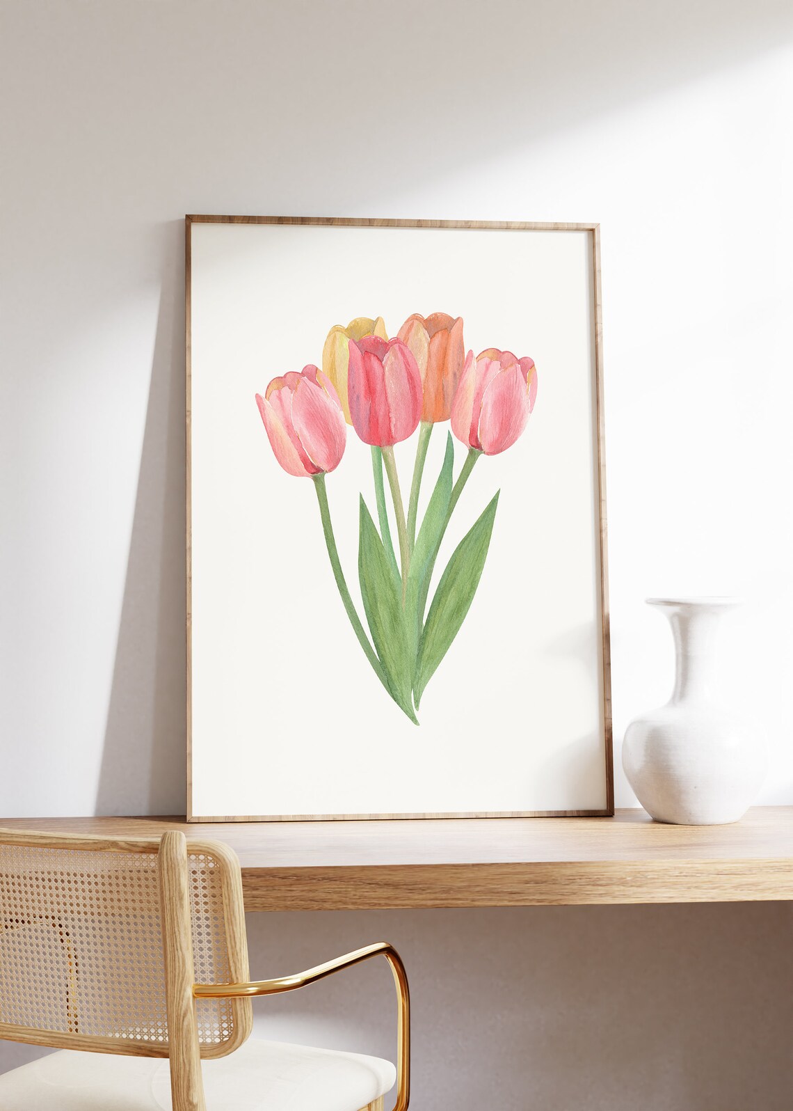 Watercolor Tulip Print, Spring Floral Wall Art - Image 4
