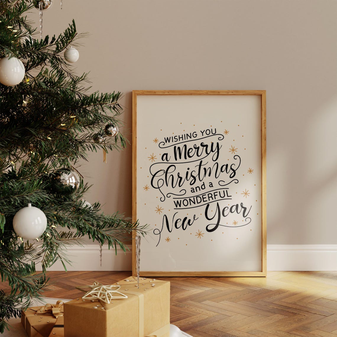 Wishing You a Merry Christmas and Wonderful New Year Script Poster - Image 3