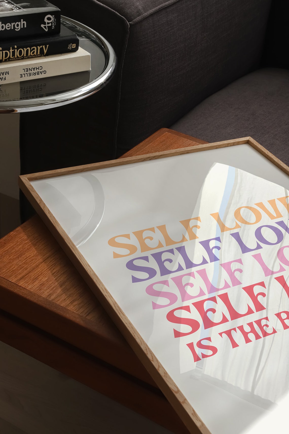 Self Love Is The Best Love Stacked Retro Lettering Quote Poster - Image 2