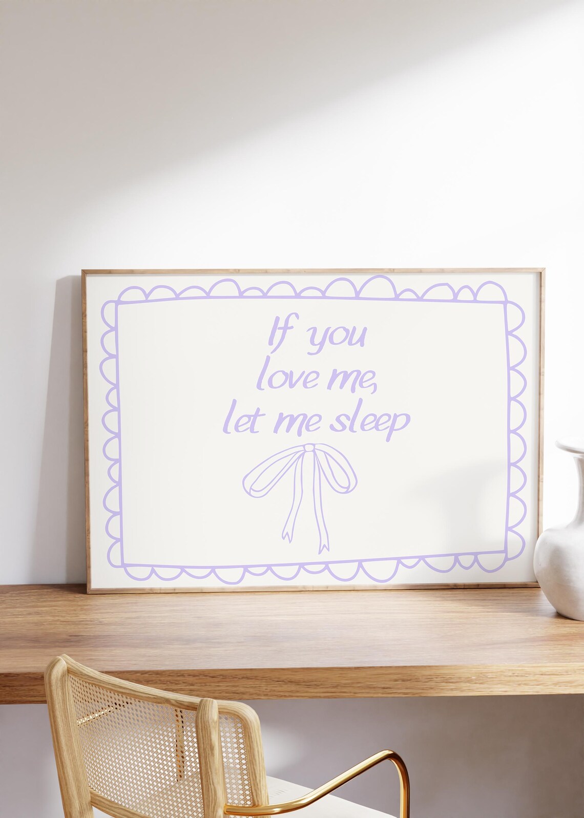 If You Love Me Let Me Sleep Lavender Bow Coquette Bedroom Poster - Image 2