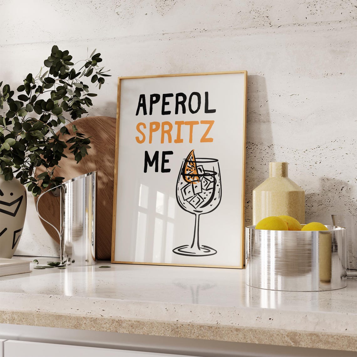 Aperol Spritz Me Orange Cocktail Glass Trendy Italian Poster - Image 5
