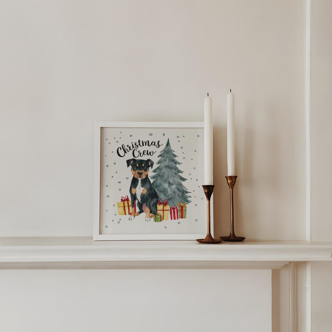 Christmas Crew Black Puppy Gifts Tree Cute Dog Holiday Poster - Image 4