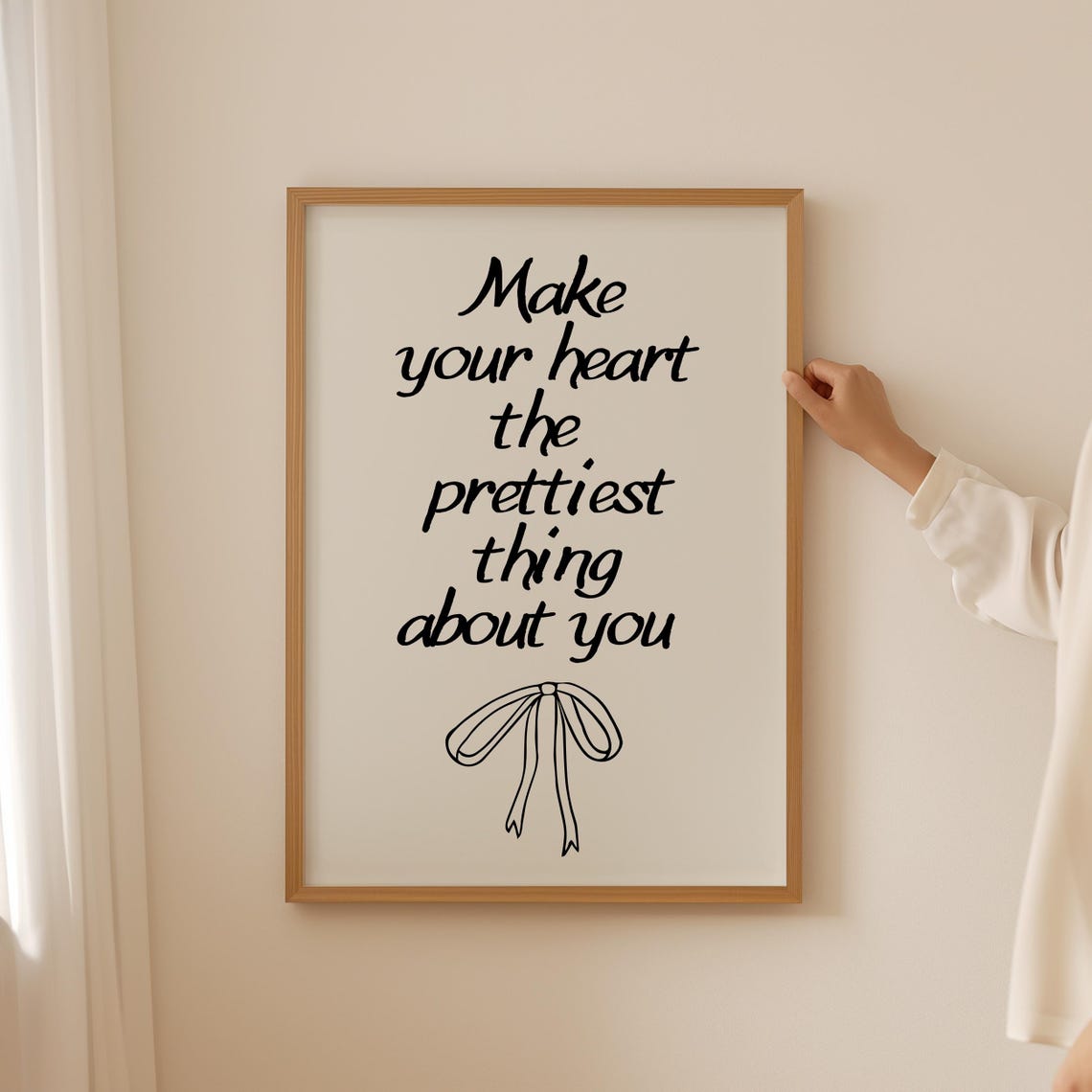 Make Your Heart The Prettiest Thing About You Affirmation Prints Aesthetic Living Room Prints College Apartment Decor - Image 2