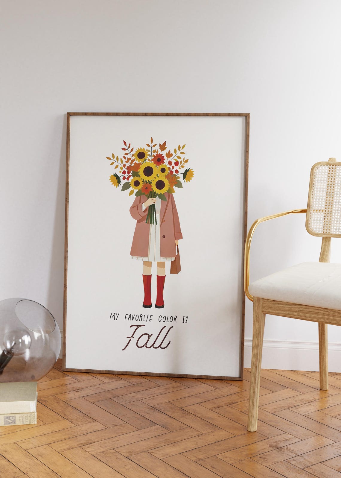 My Favorite Color Is Fall Woman Sunflower Bouquet Art Poster - Image 5