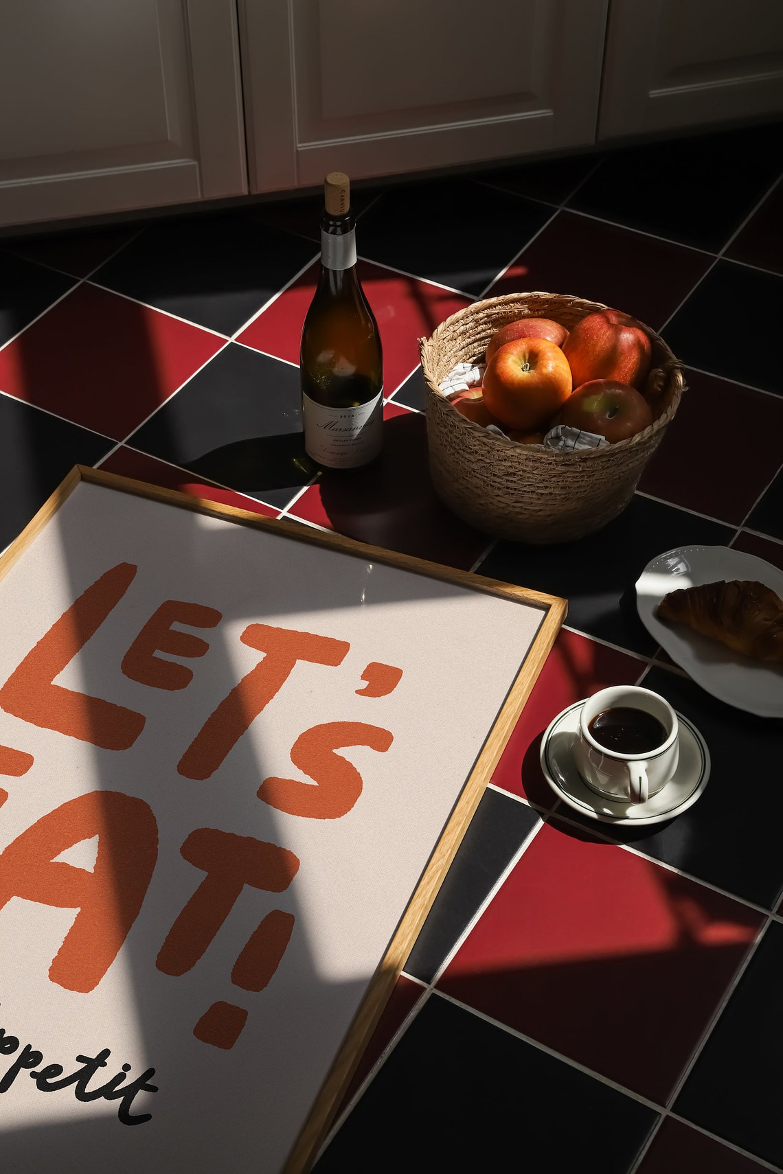 Let's Eat Bon Appetit Orange Kitchen Dining Room Decor Poster - Image 4