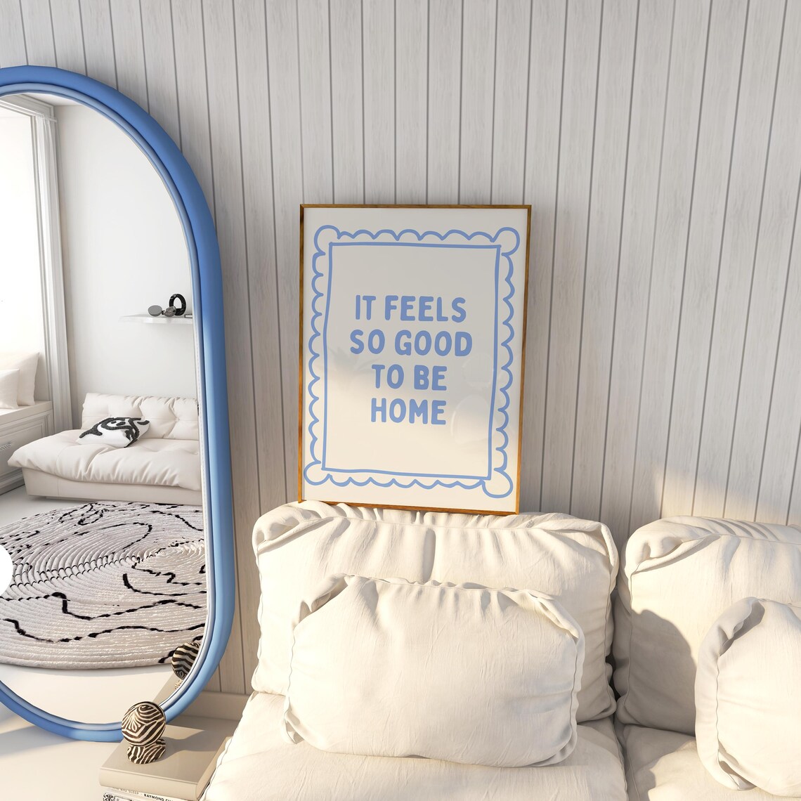 It Feels So Good To Be Home Retro Quote Art Print - Image 2