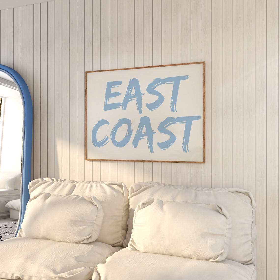 East Coast Blue Brush Lettering Wide Coastal Quote Decor Poster - Image 4