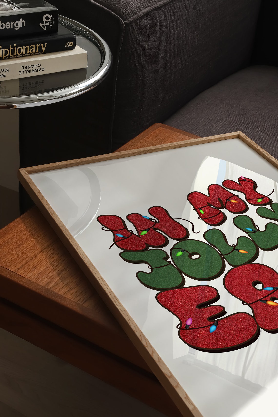 In My Jolly Era Glitter Bubble Letters Christmas Lights Poster - Image 5