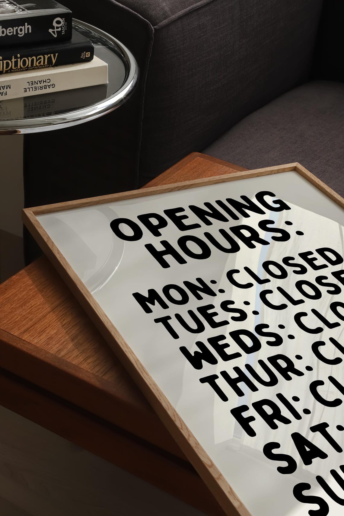 Always Closed Funny Opening Hours Bold Black Typography Poster - Image 3