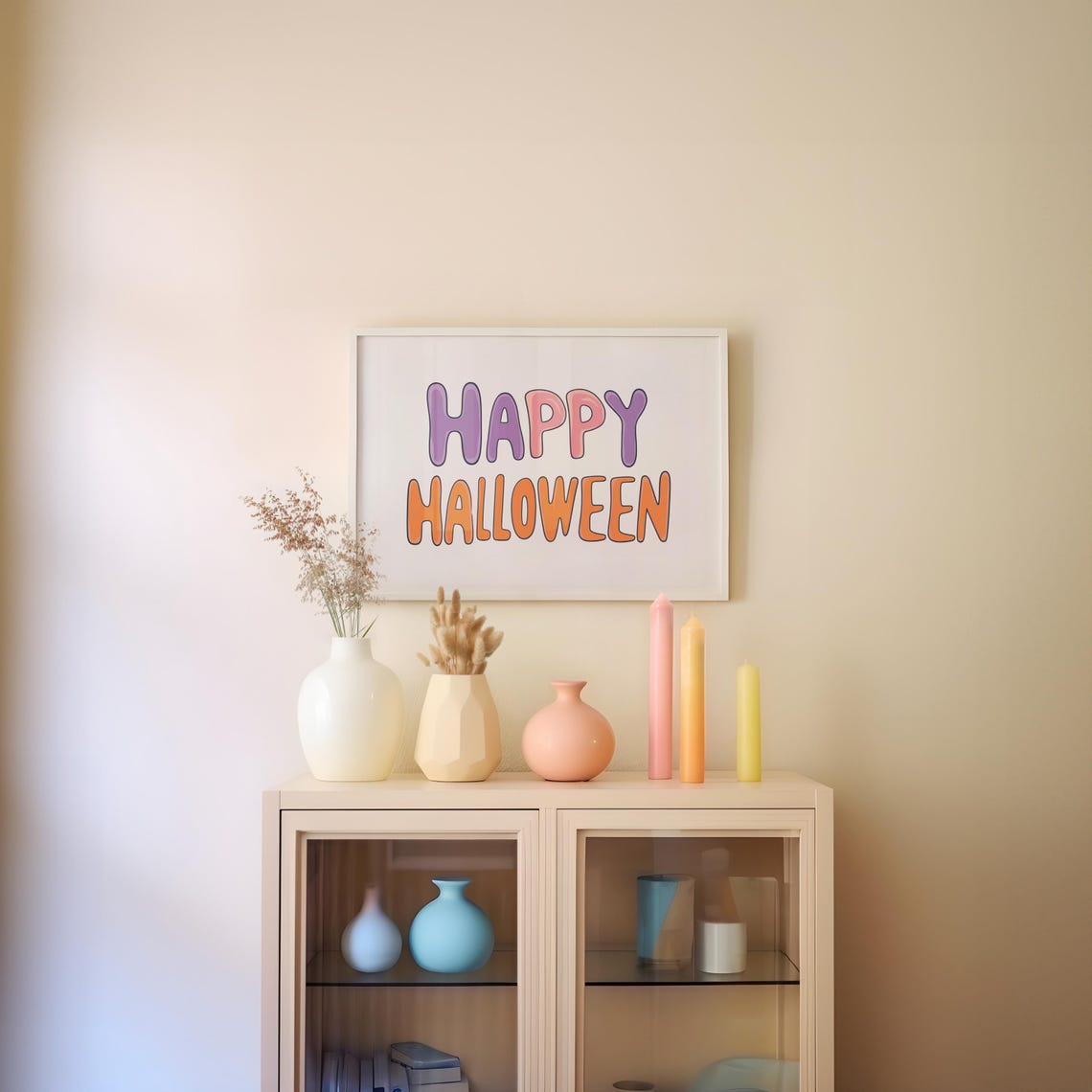 Happy Halloween Colorful Groovy Bubble Letter Retro Party Poster - Image 5