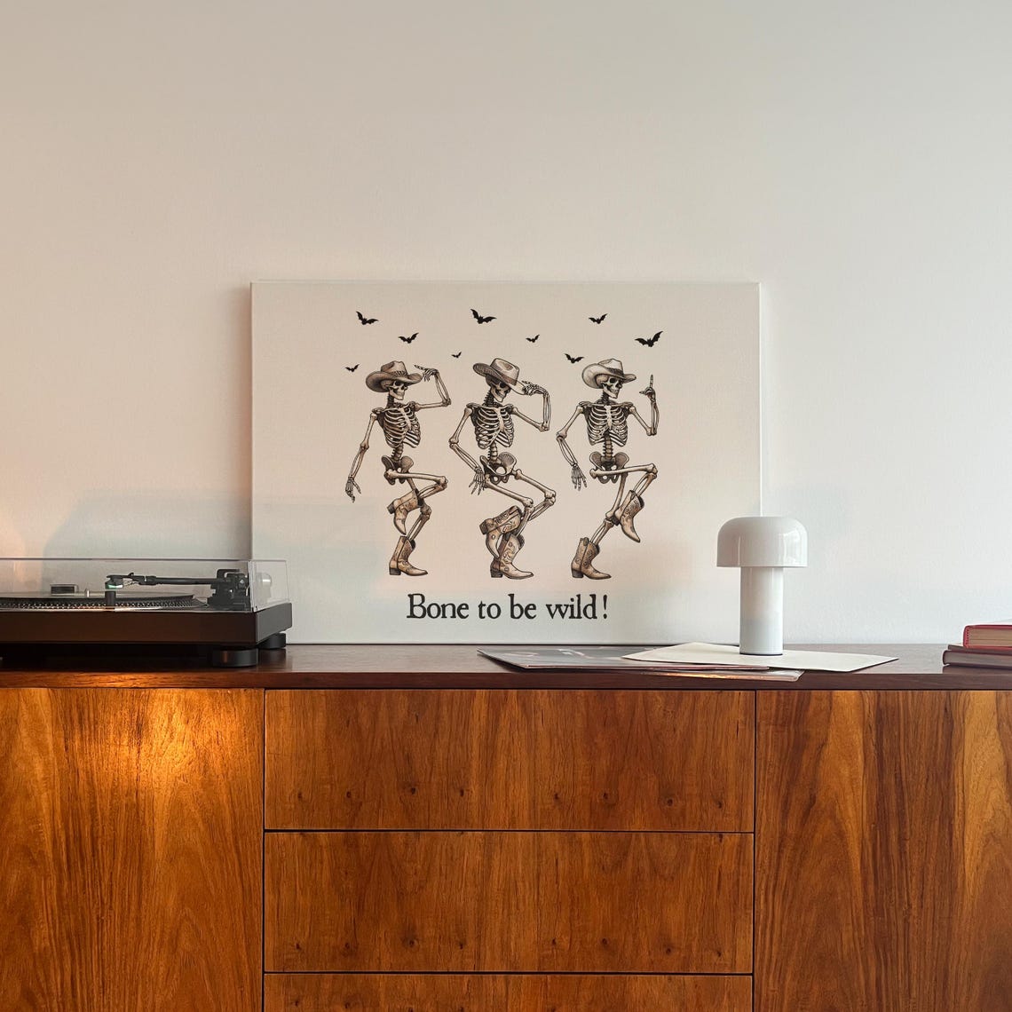 Bone to Be Wild Funny Cowboy Skeleton Line Dance Halloween Poster - Image 5