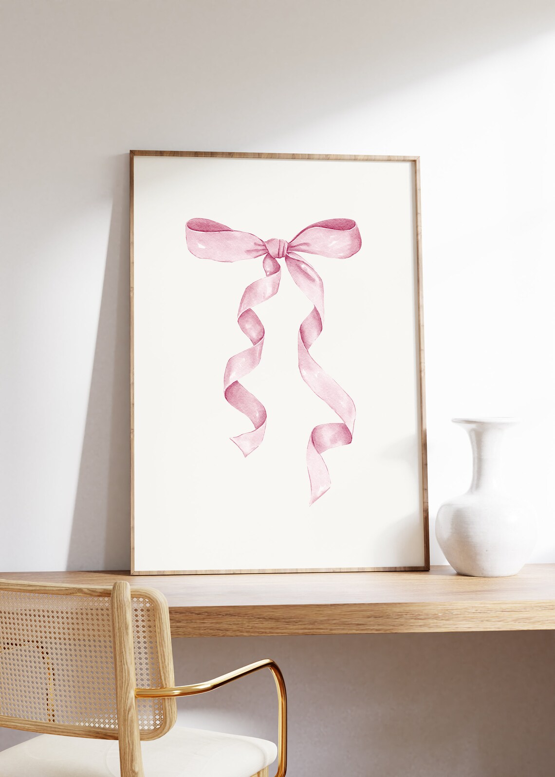 Pink Bow Nursery Art Print, Coquette Balletcore Decor - Image 3