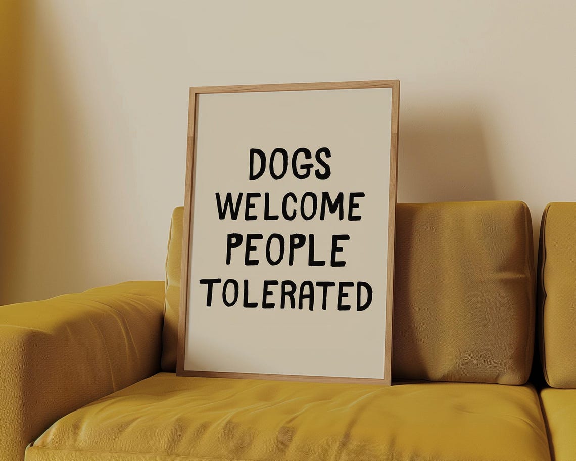 Dogs Welcome People Tolerated Minimal Black Vertical Typography Poster - Image 5
