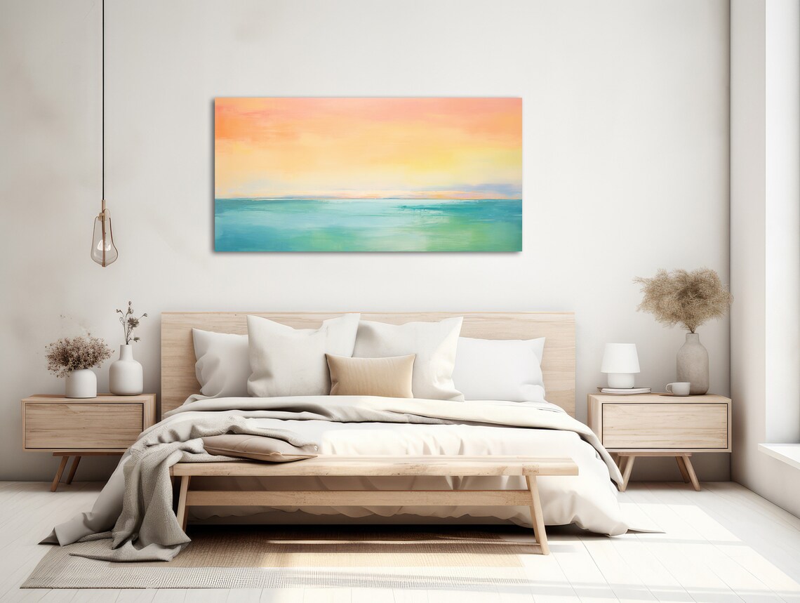 Coastal Abstract Seascape, Modern Nautical Poster - Image 2