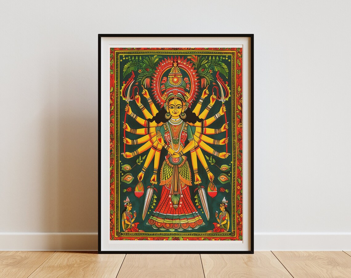 Madhubani Indian Folk Art Poster, Mithila Tradition - Image 4
