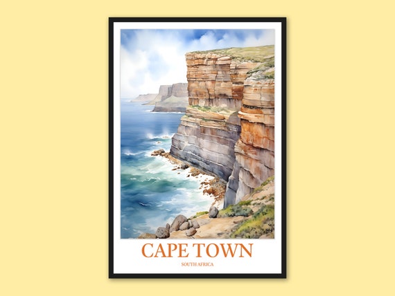 Cape Town Travel Print South Africa Coastal Wall Art