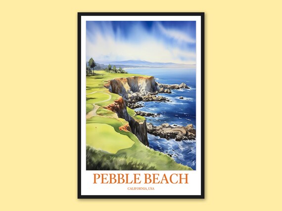 Pebble Beach Golf Course Cliffside Ocean View California Poster