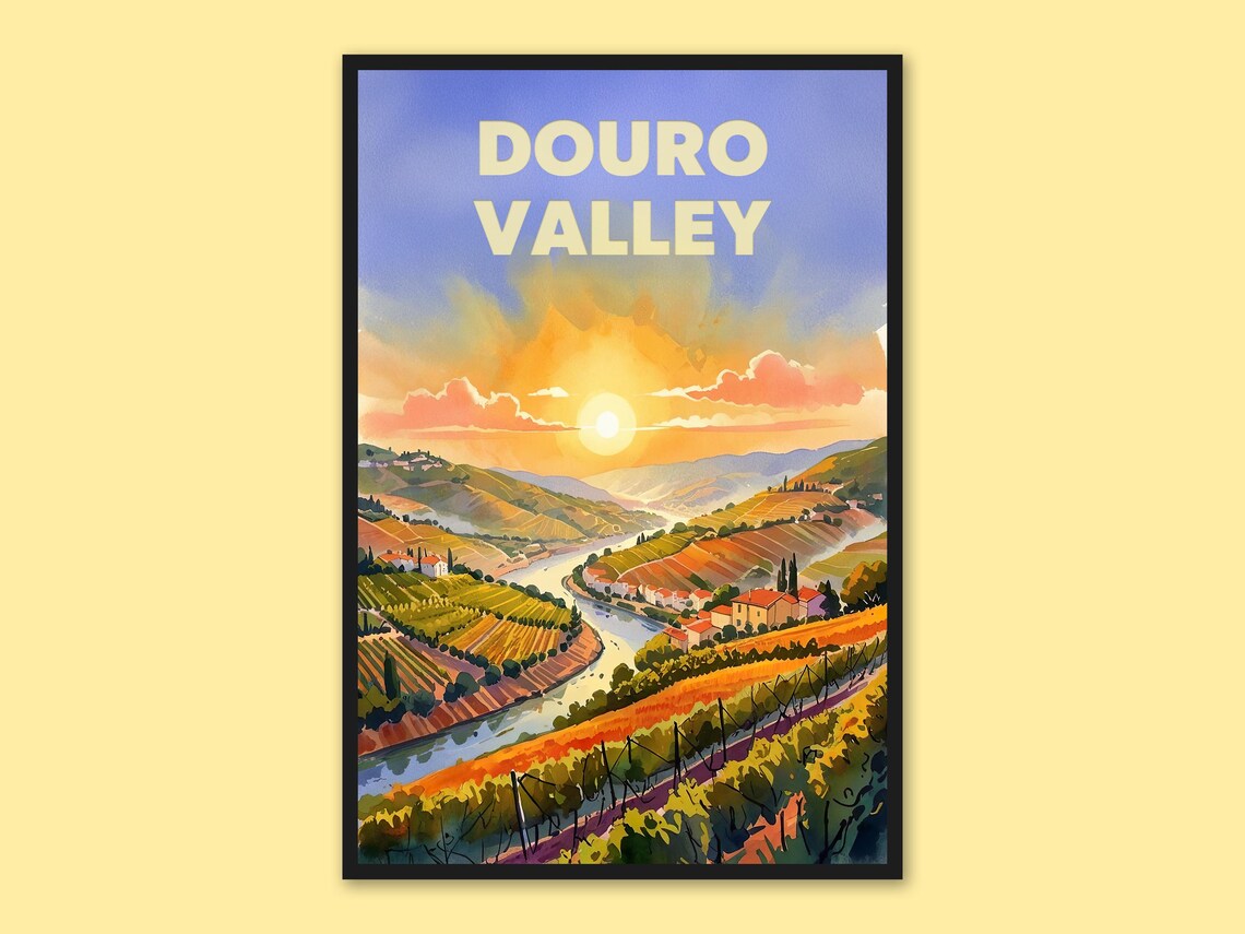 Douro Valley Portugal Sunrise Over Terraced Vineyards Poster