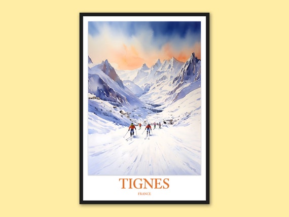 Tignes Travel Print Skiing Art France Wall Decor