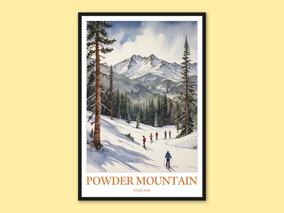 Powder Mountain Ski Print, Utah Travel Poster
