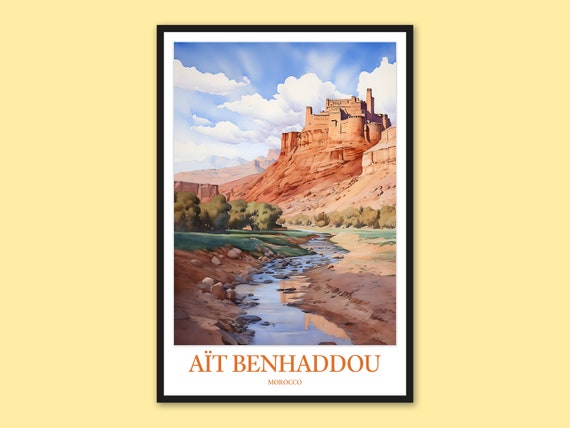 At Benhaddou Travel Poster Morocco Wall Art