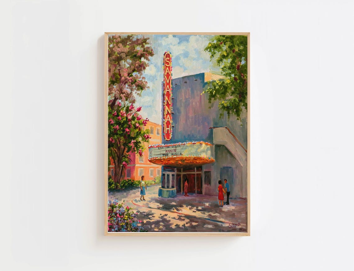 Savannah Theatre Historic Landmark Annie Musical Painting Poster