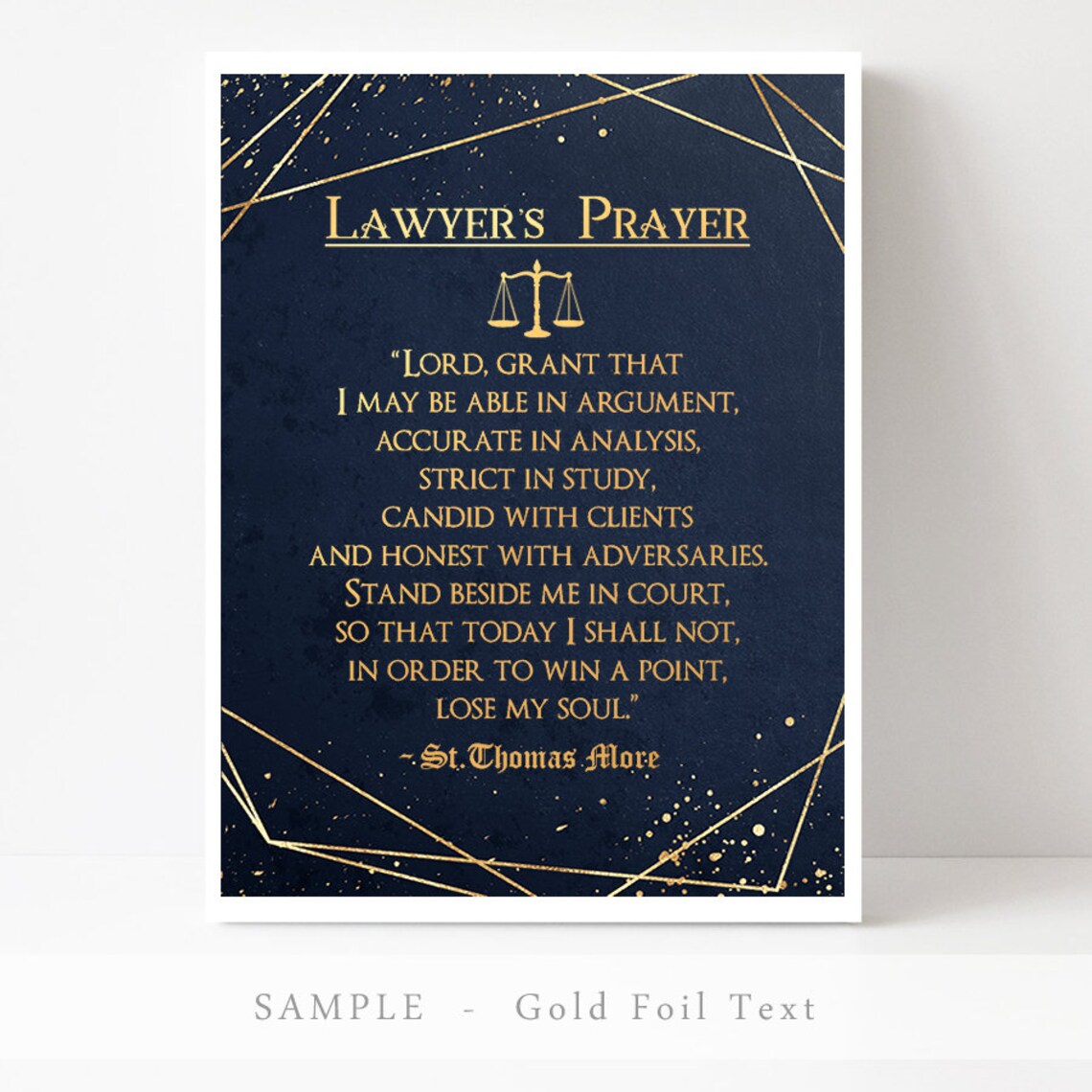 Law School Graduation Gift, Gold Modern Art Print - Image 3