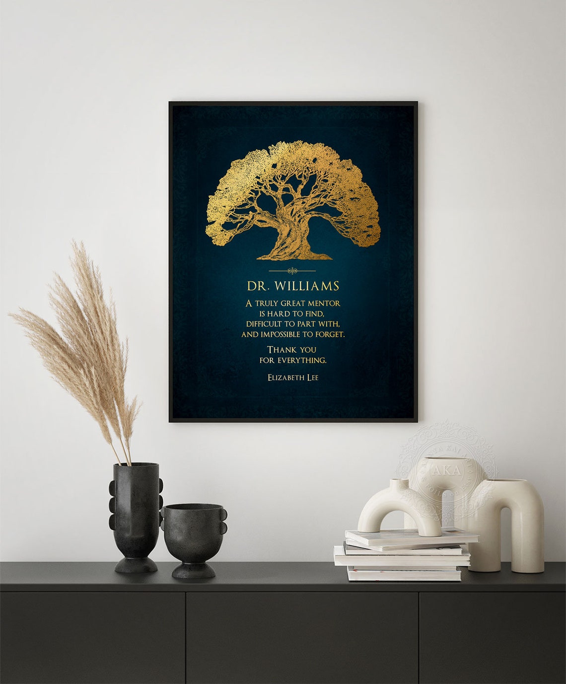 Mentor Appreciation Gold Tree Customizable Thank You Gift Wall Art - Image 2