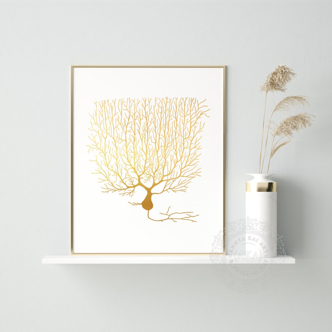 Purkinje Cell Gold Foil Neuroscience Art Print - Image 5