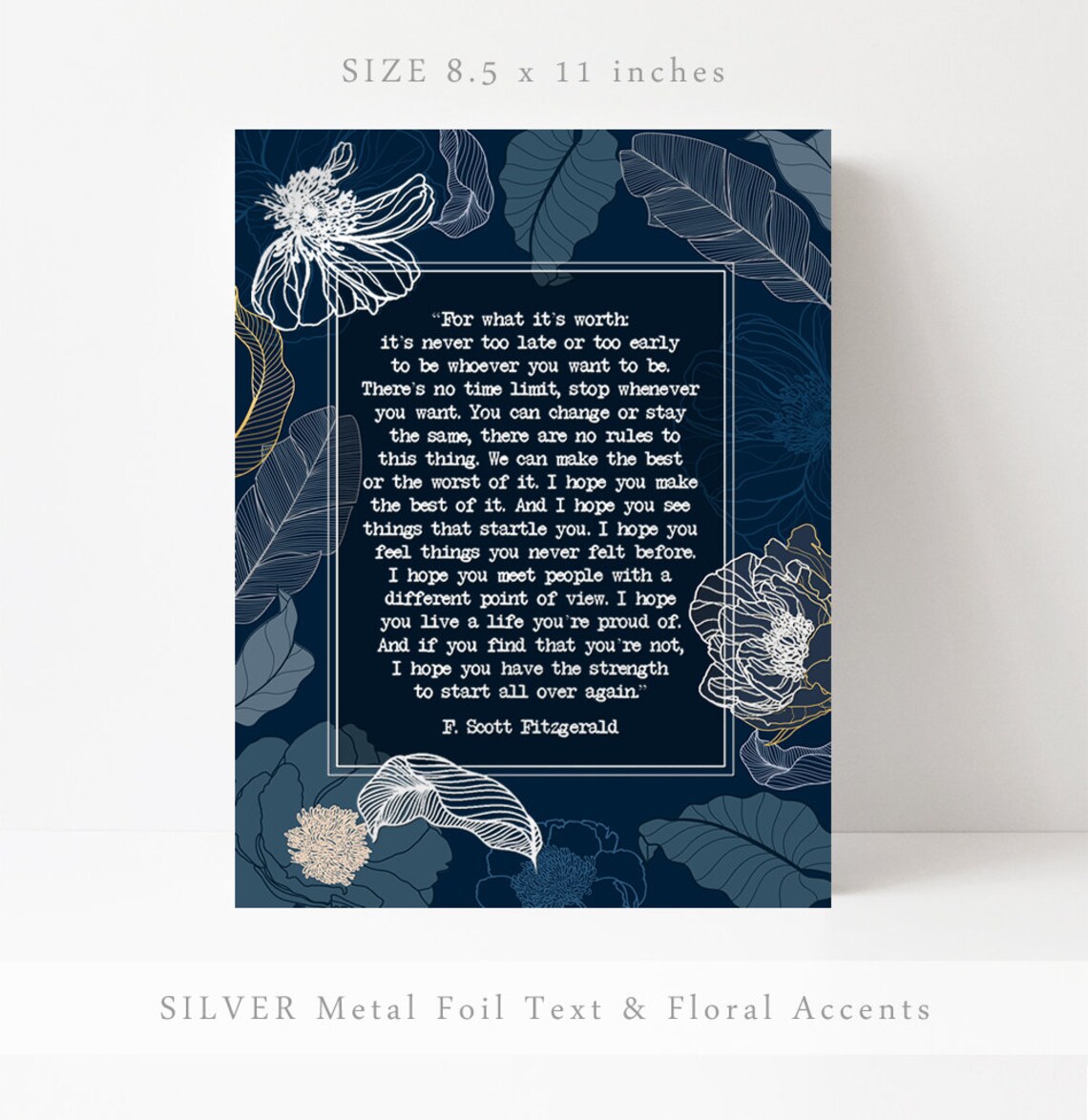 F. Scott Fitzgerald Quote, Great Gatsby Art Print - Image 2