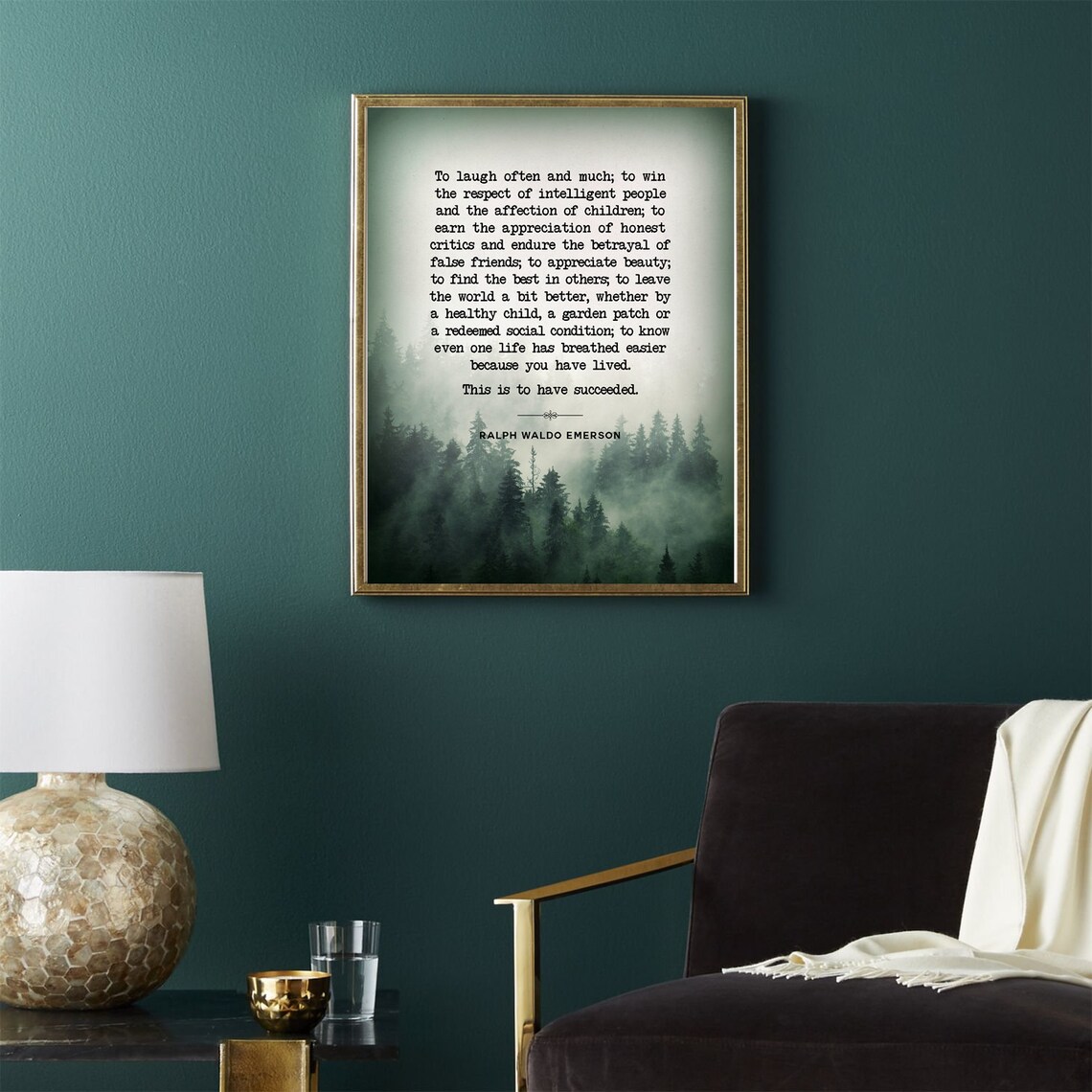 Ralph Waldo Emerson Inspirational Success Quote Art Print - Image 3