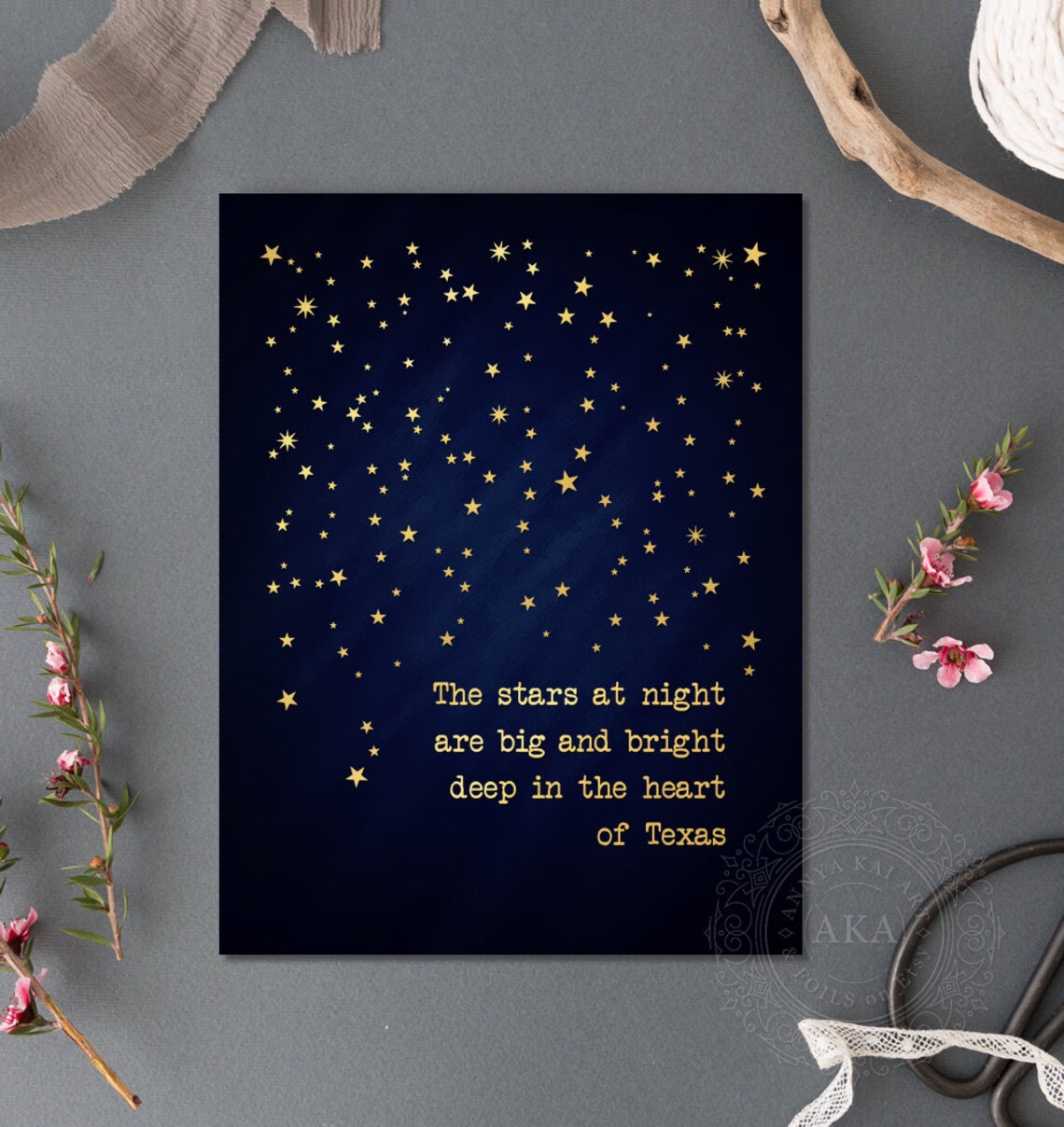 Texas Stars Quote, Deep in the Heart of Texas Art Print - Image 4