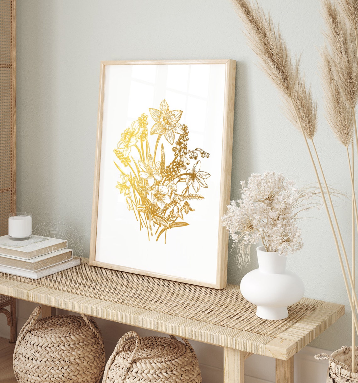 Daffodil December Birth Flower Gold Botanical Narcissus Art Print - Image 5