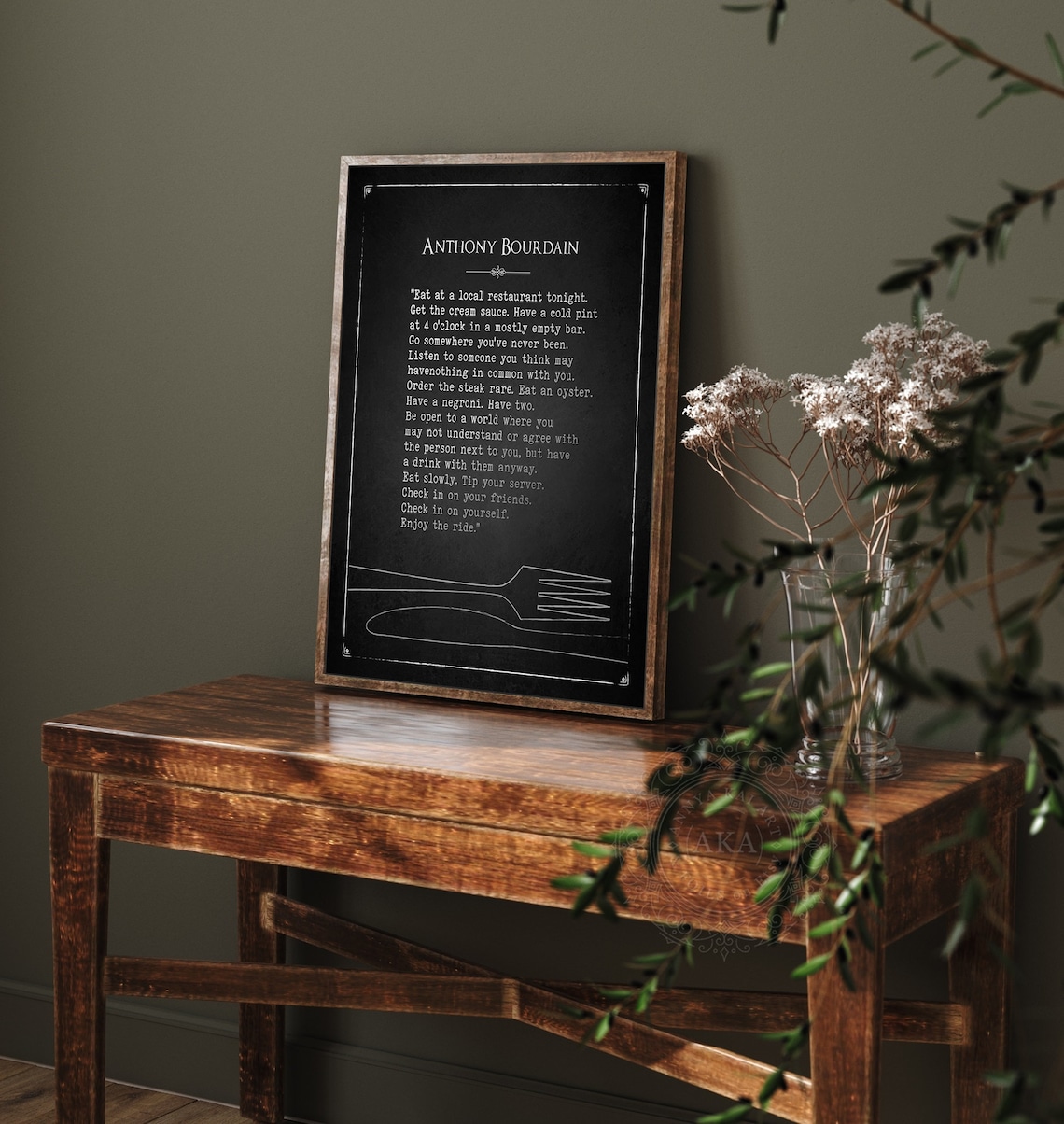 Anthony Bourdain Quote, Chalkboard Style Art Print - Image 5