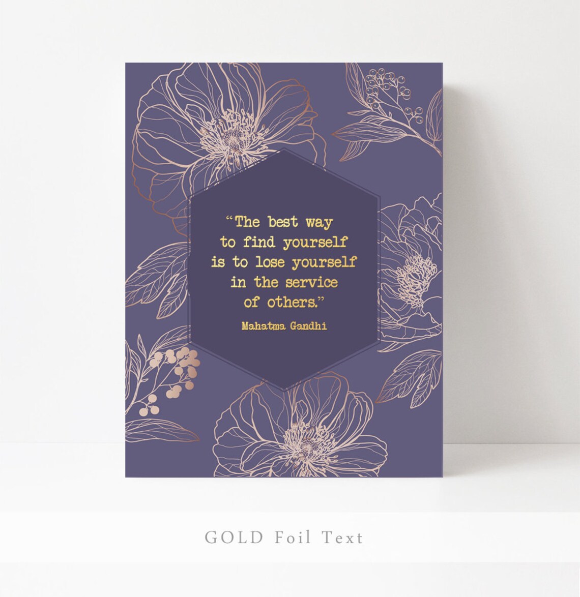 Botanical Gold Print, Social Worker Office Decor - Image 3