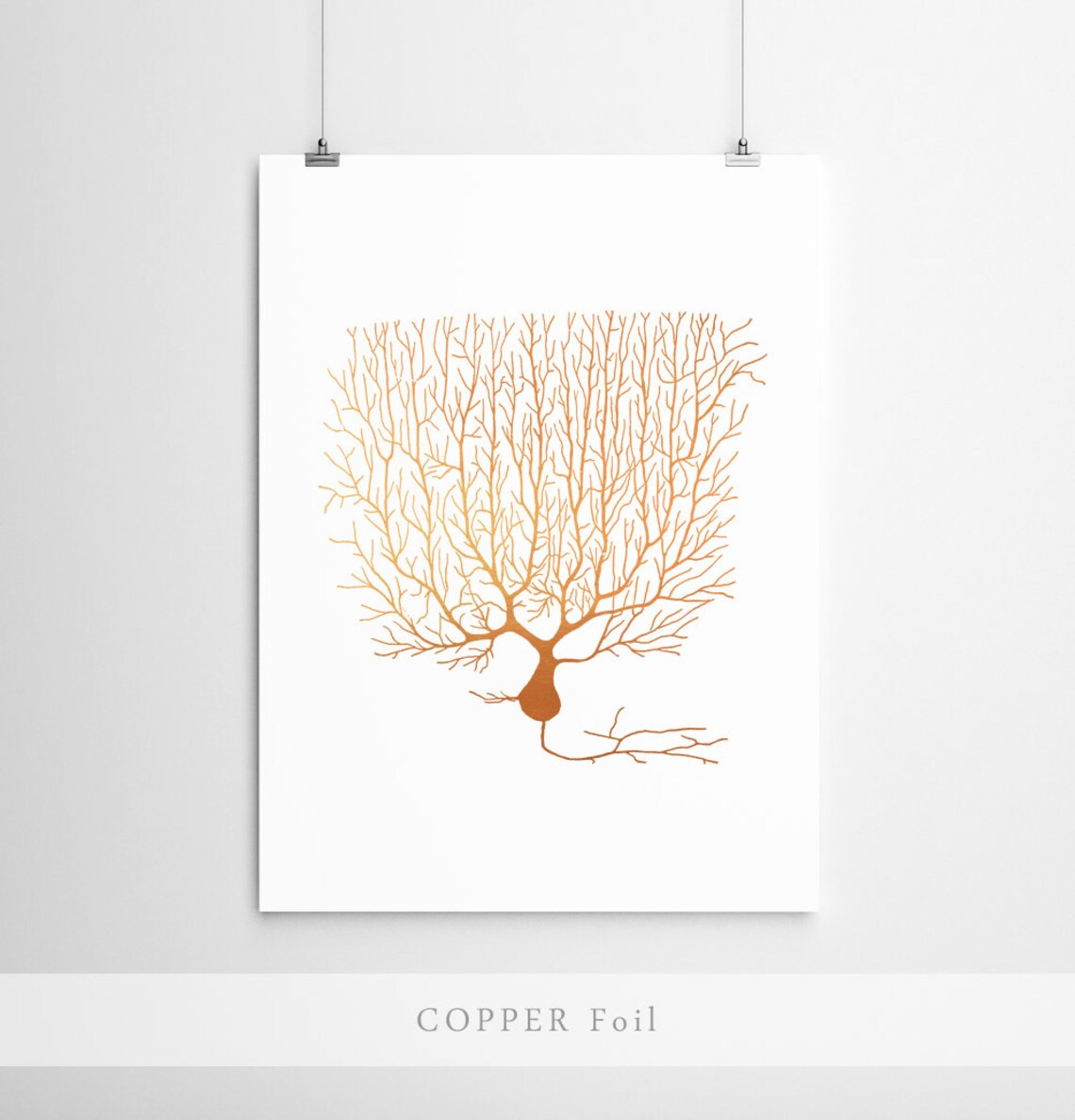 Purkinje Cell Gold Foil Neuroscience Art Print - Image 3