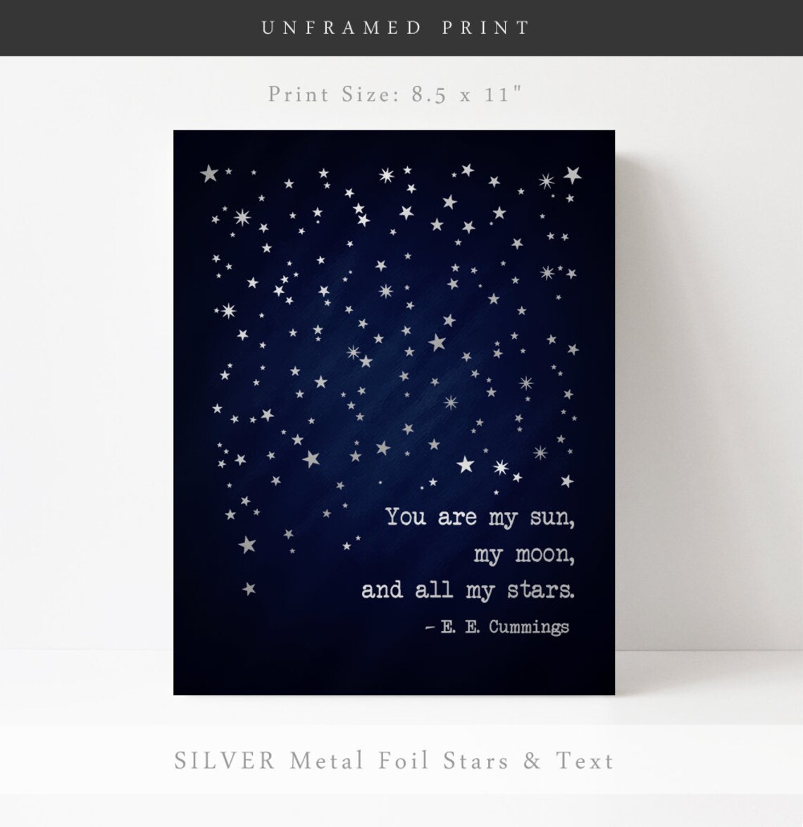 E. E. Cummings Gold Foil Literary Art Print for Book Lovers - Image 2
