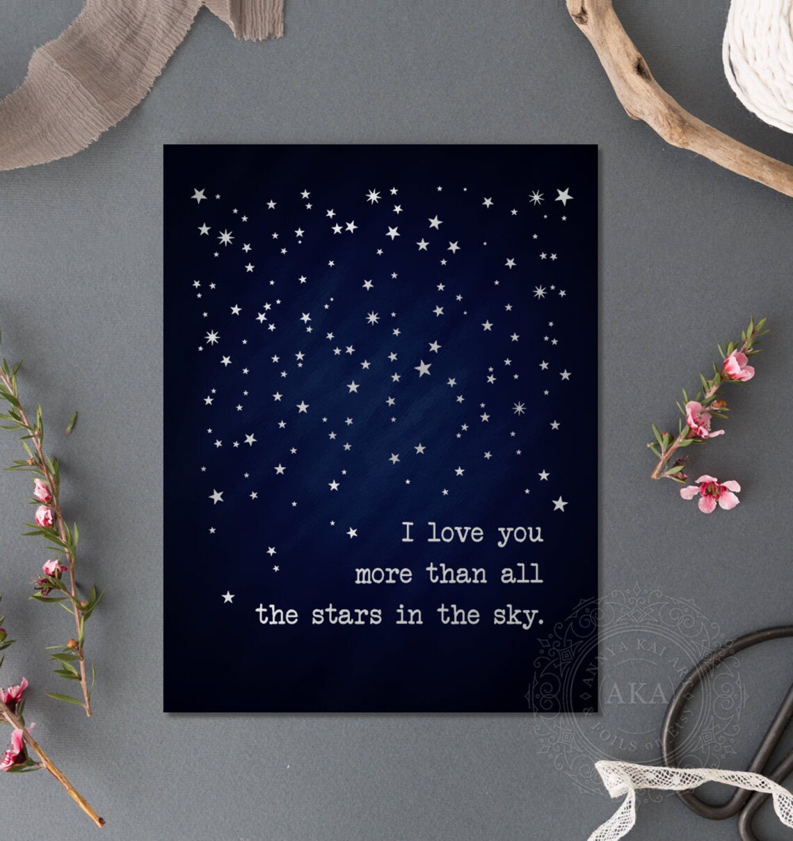 I Love You More Than All the Stars, Minimalist Art Print - Image 3