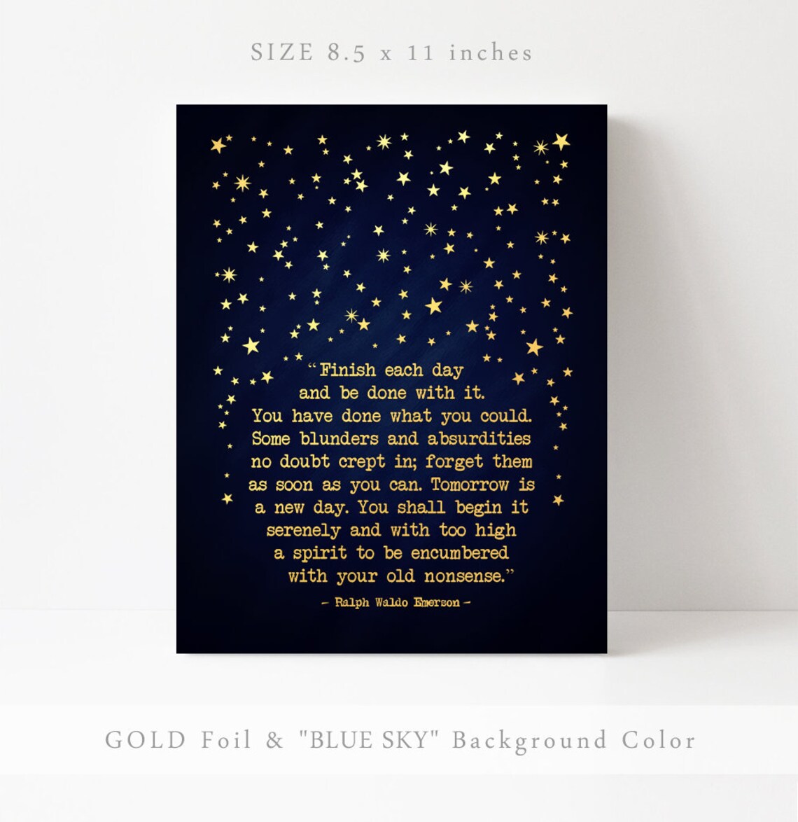 Ralph Waldo Emerson Quote Gold Inspirational Art Print - Image 2