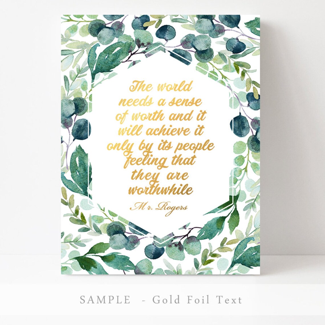 Mr. Rogers-Inspired Floral Typography Art Print - Image 3