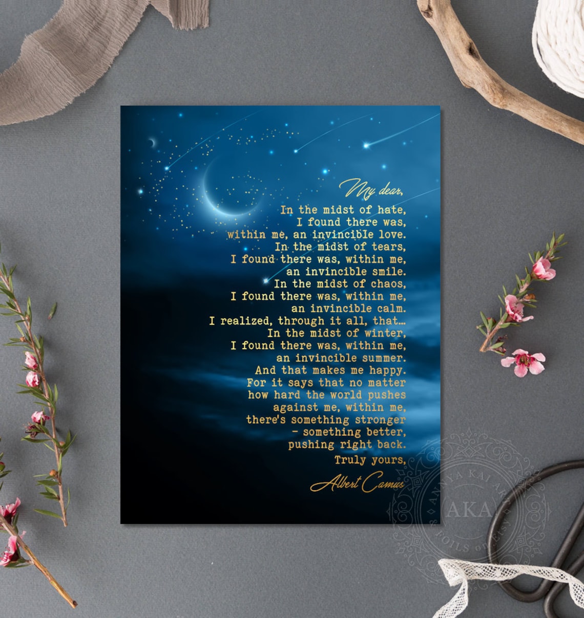 Albert Camus The Stranger Quote Book Poster Print - Image 4