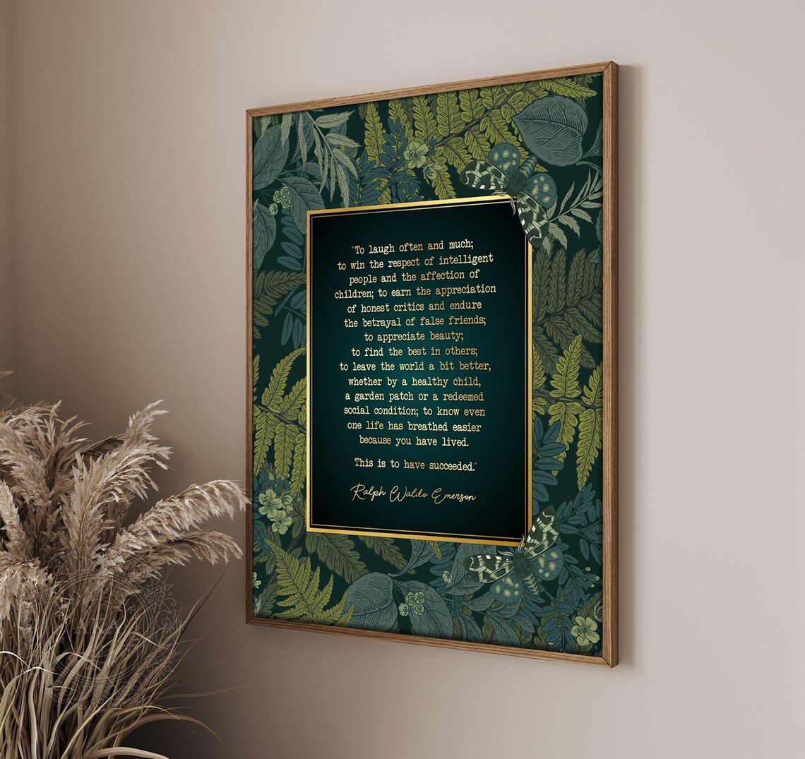 Ralph Waldo Emerson Quote Art, Gold Graduation Print - Image 5
