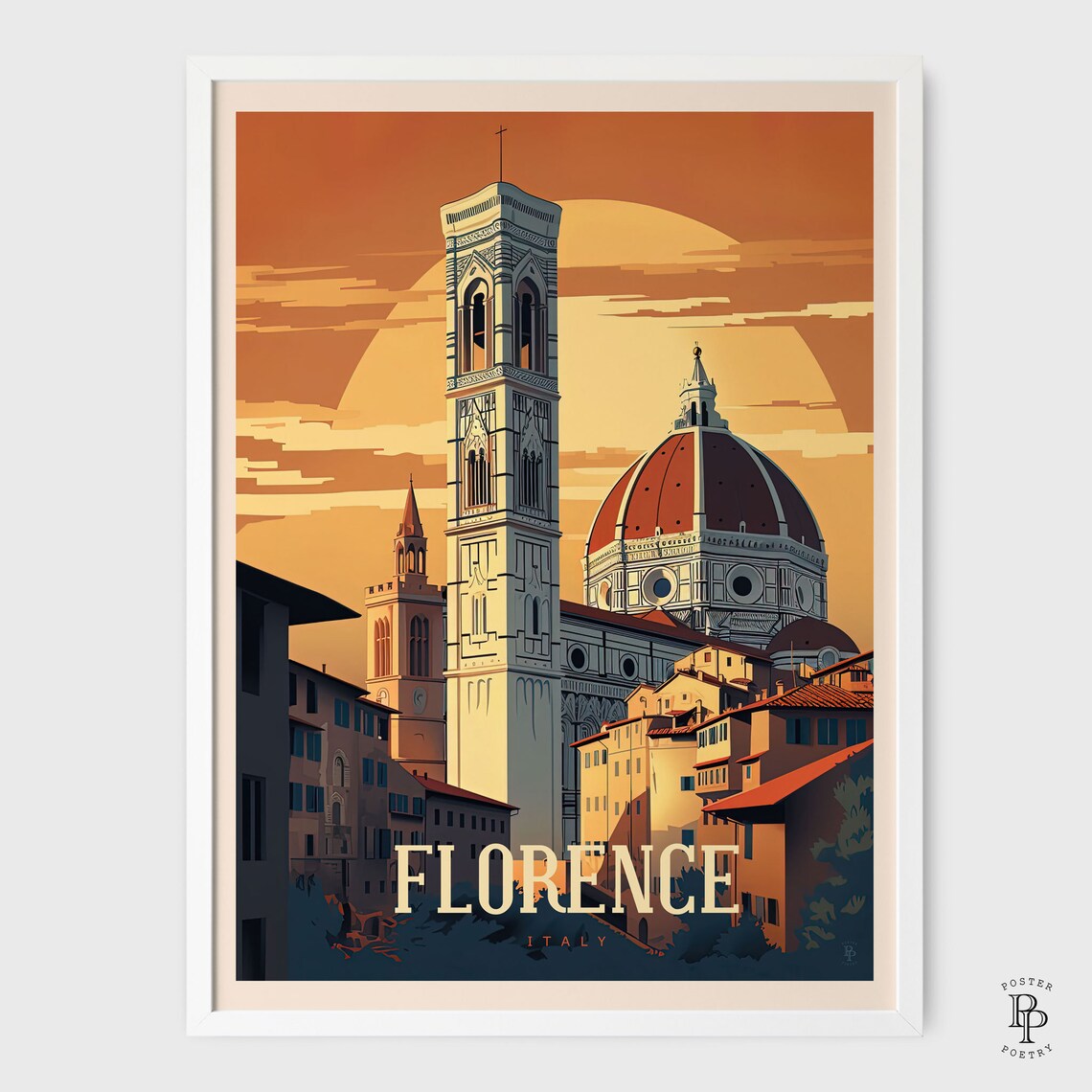 Florence Italy Travel Poster, Europe City Print - Image 2