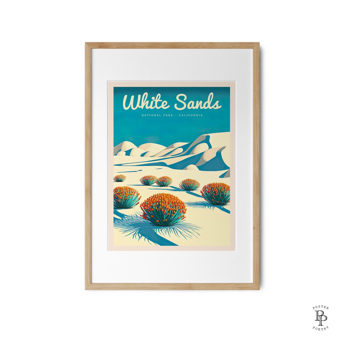 White Sands National Park Travel Poster, Modern Art Print - Image 3