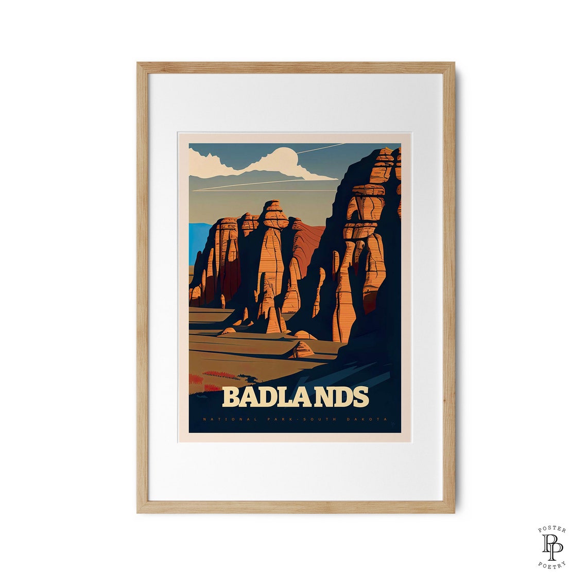 Badlands South Dakota Towering Rock Spires Sunset Glow Travel Poster - Image 3