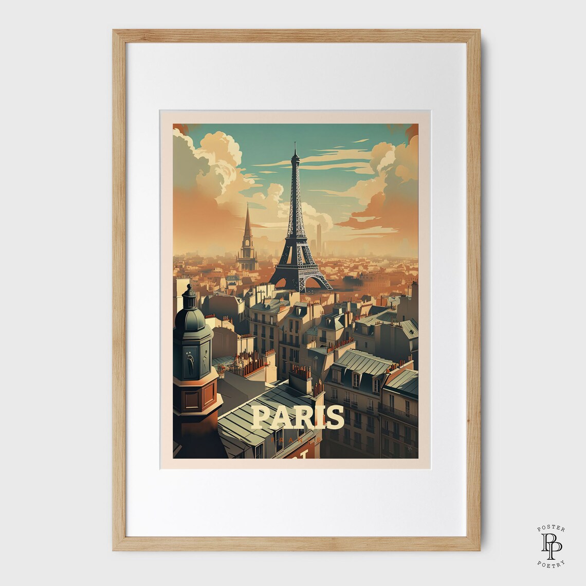 Paris Travel Poster, Eiffel Tower Wall Art Print - Image 4