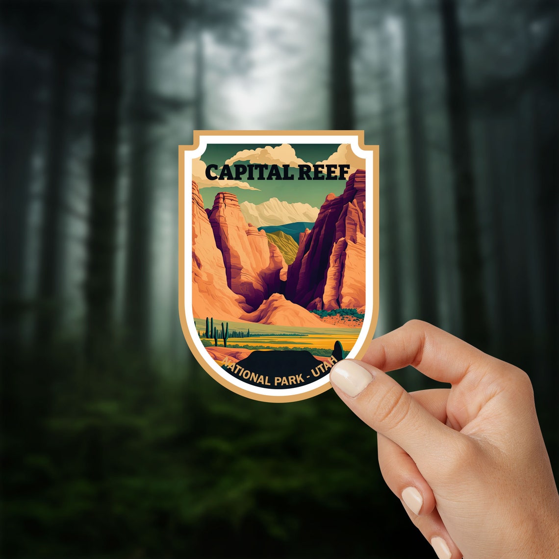 Capitol Reef National Park Utah Red Rock Canyon Vinyl Travel Sticker