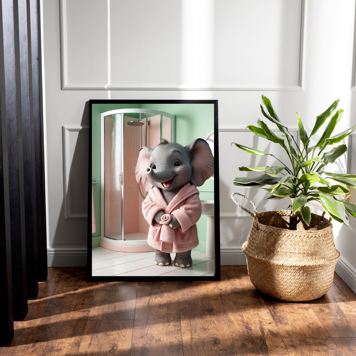 Adorable Elephant Art Print, Bathroom Decor - Image 4