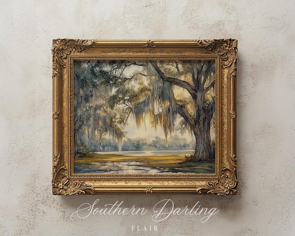 Live Oak Tree Southern Landscape Art Print - Image 2