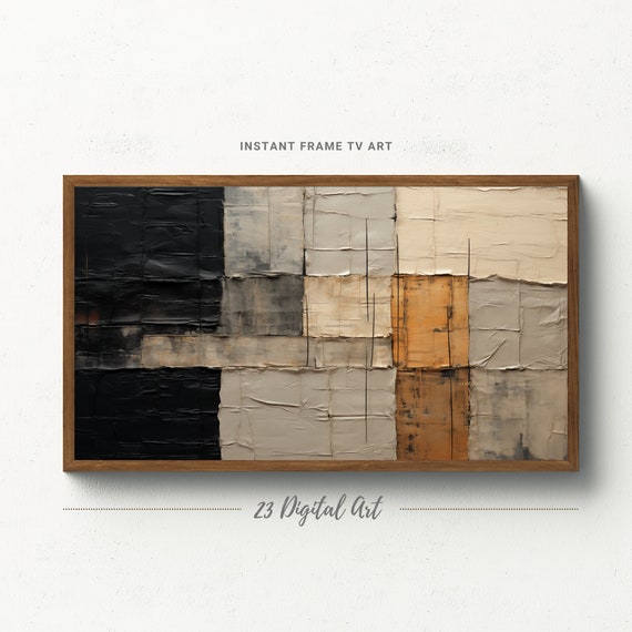 Frame Tv Art A Beautiful Moody Abstract Painting Of A Textile Patch White And Grey Painting Abstract Collection For Frame Tv Art 026